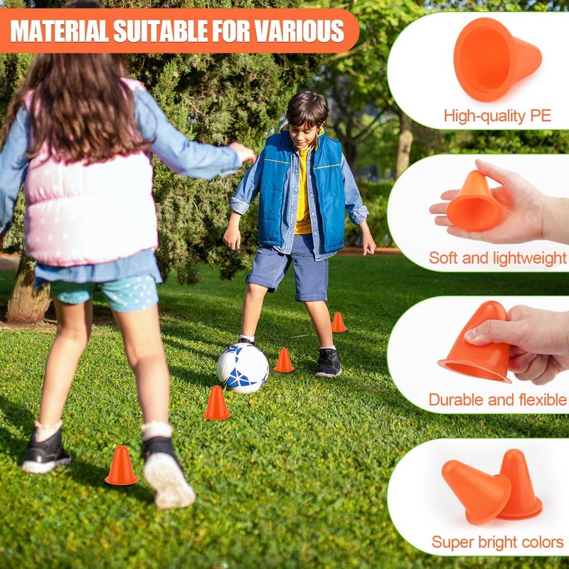 XIHIRCD 20pcs Soccer Cones, 3.15 Inch Mini Practice Cones Sports Cones Field Markers Cones Basketball Cones Training Cones for Outdoor Indoor Basketball Football Footwork Training - Image 4